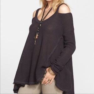 Free People Moonshine cold shoulder knit tee
